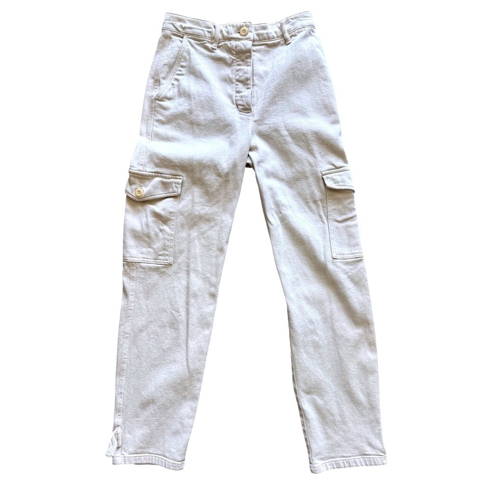 Aritzia Wilfred Free Modern Cargo Pants Cream High Rise Utility Size 4